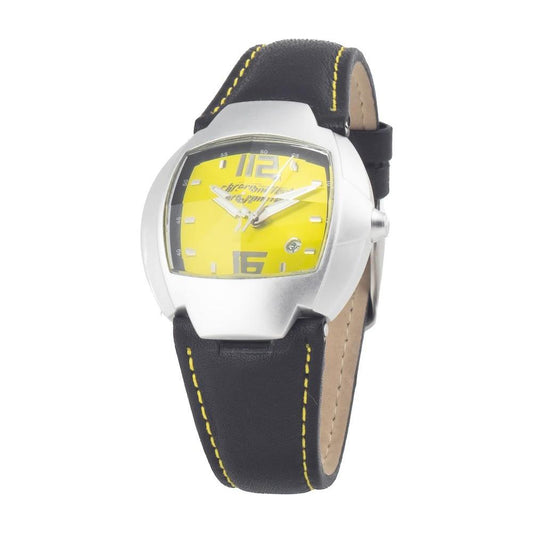 Chronotech Black Leather Watch Chronotech Dark Slate Gray