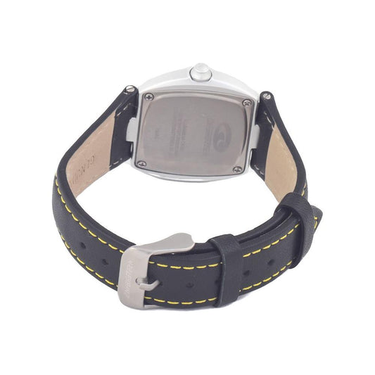 Chronotech Black Leather Watch Chronotech Dark Gray