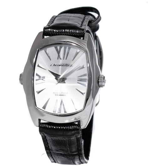 Chronotech Black Leather Watch Chronotech Dark Slate Gray