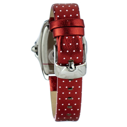 Chronotech Red Leather Dress Watch