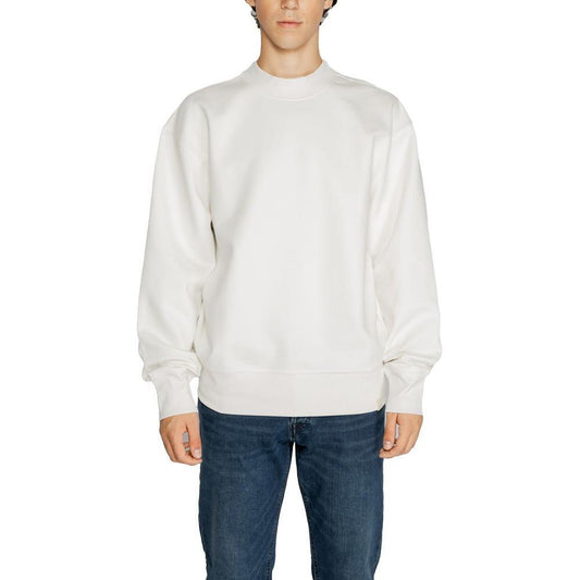 Calvin Klein Jeans White Recycled Cotton Sweatshirt