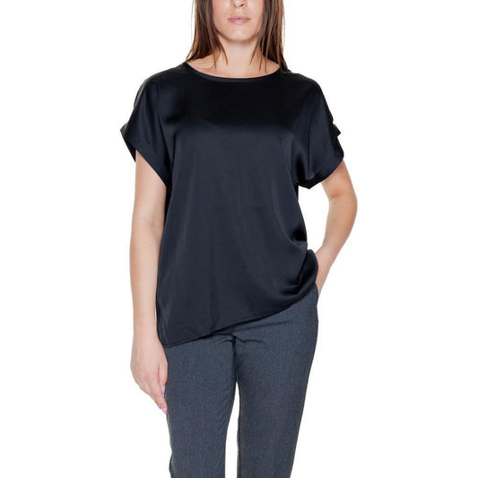Vila Clothes Black Cotton T-Shirt
