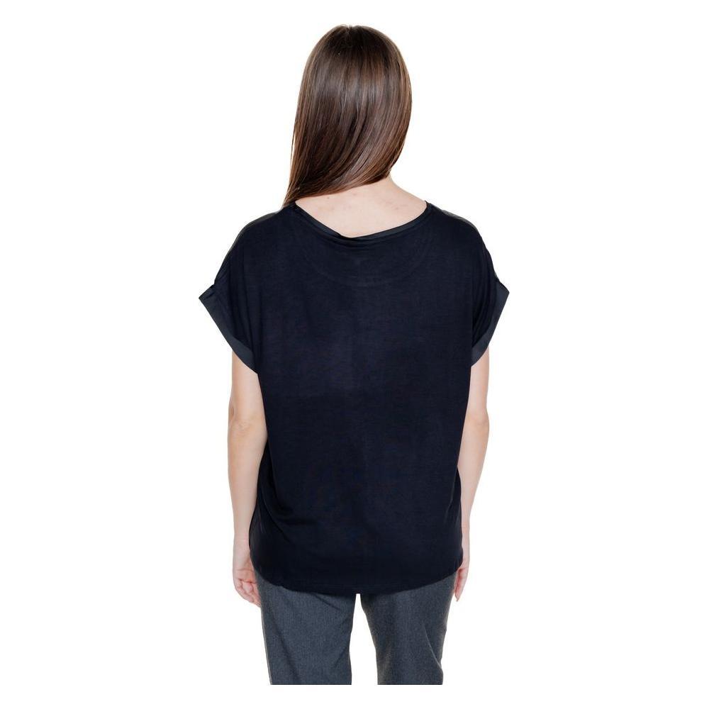 Vila Clothes Black Cotton T-Shirt