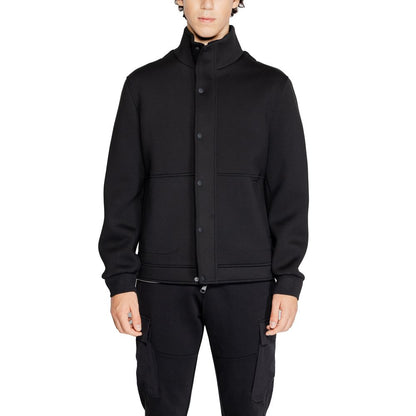 Antony Morato Black Polyester Full-Length Jacket