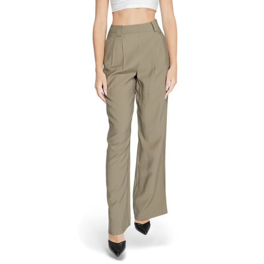 Morgan De Toi Green Cotton Casual Pants