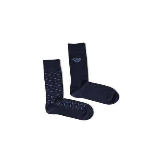 Emporio Armani Underwear Blue Cotton Sock EM-15167000010-ONE SIZE