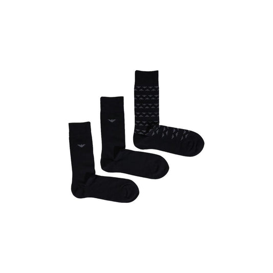 Emporio Armani Underwear Black Cotton Sock EM-15167100009-ONE SIZE