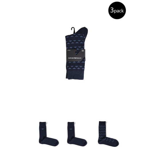 Emporio Armani Underwear Blue Cotton Sock EM-15167100010-ONE SIZE