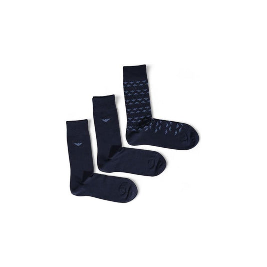 Emporio Armani Underwear Blue Cotton Sock EM-15167100010-ONE SIZE