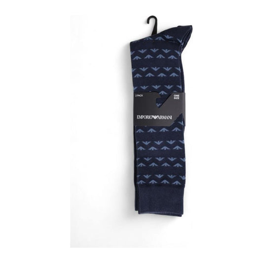 Emporio Armani Underwear Blue Cotton Sock EM-15169500010-ONE SIZE