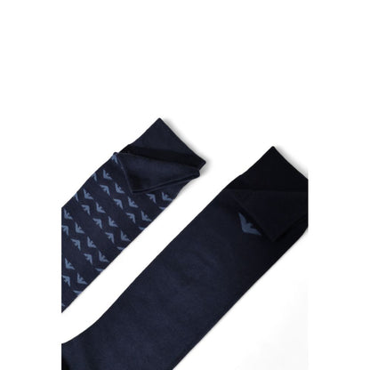 Emporio Armani Underwear Blue Cotton Socks