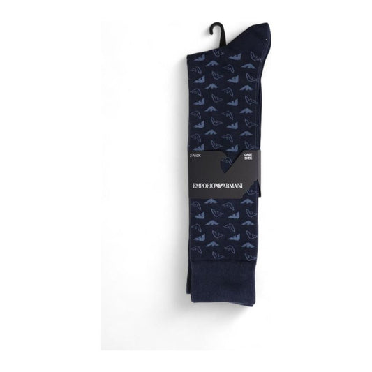 Emporio Armani Underwear Blue Cotton Sock EM-15169600010-ONE SIZE
