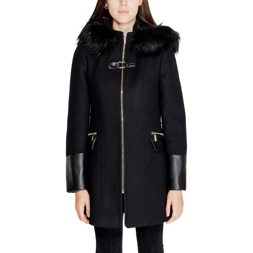 Morgan De Toi Black Wool Coat MO-15191900009-IT36|XXS