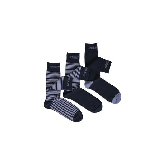 Emporio Armani Underwear Blue Cotton Sock EM-15193400010-ONE SIZE