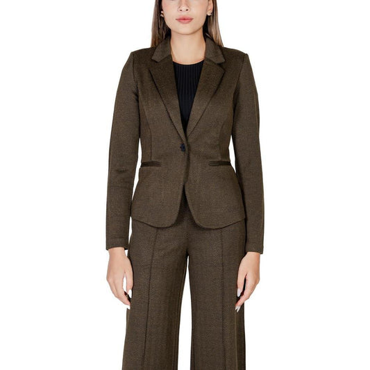 ICHI Green Polyester Blazer IC-15419800149-IT40|S