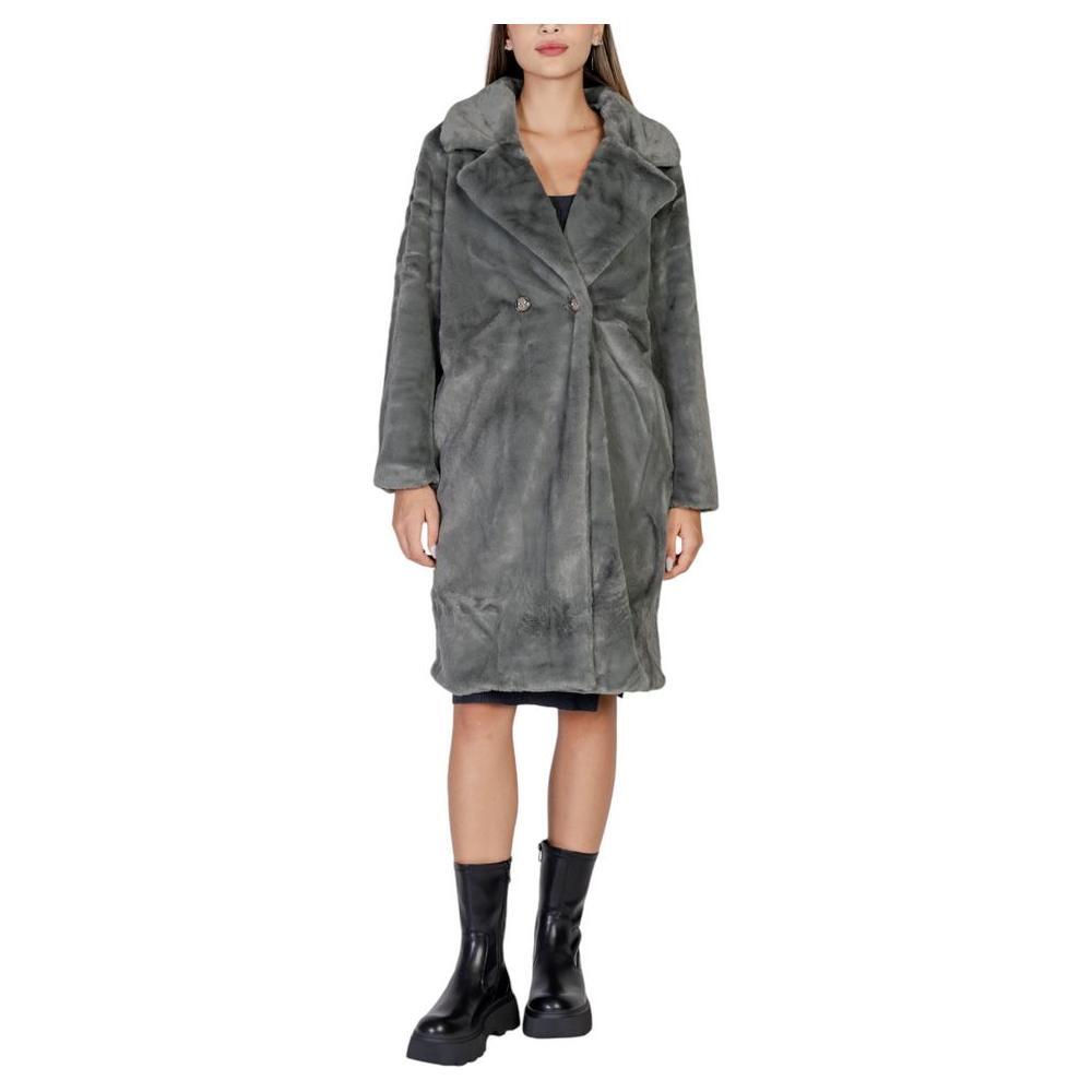 ICHI Black Polyester Jackets & Coat IC-15420700144-IT36|XXS