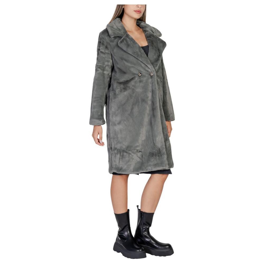 ICHI Black Polyester Jackets & Coat IC-15420700144-IT36|XXS