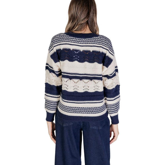 ICHI Blue Recycled Polyester Sweater IC-15692700010-IT38|XS