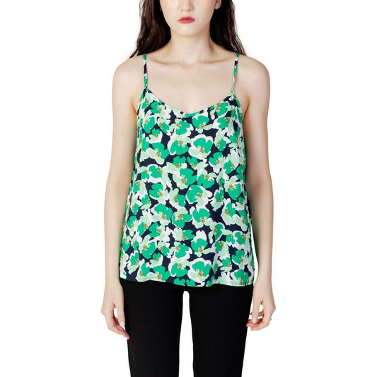 Jacqueline De Yong Green Cotton Tank Top JA-8899800148-IT38|XS