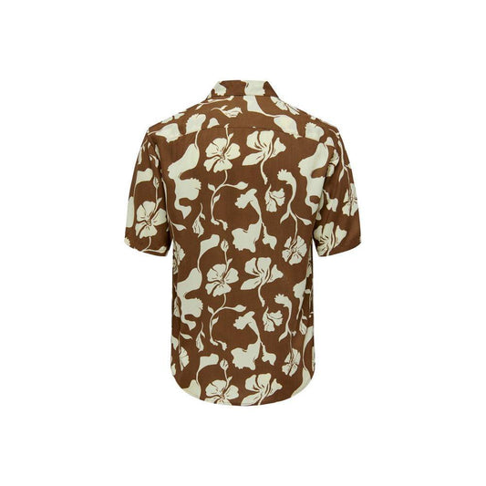Only & Sons Brown Viscose Shortsleeve ON-10275300140-IT44 | S