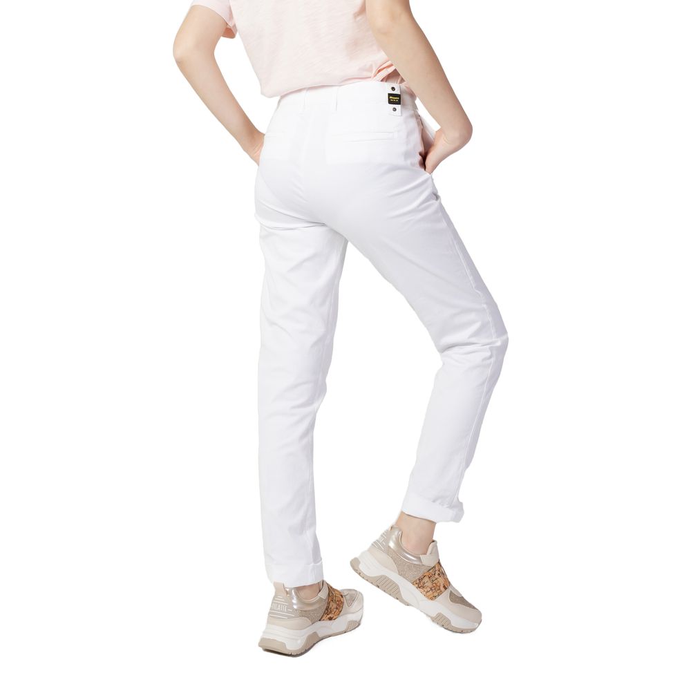Blauer White Cotton Casual Pants