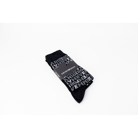 Emporio Armani Underwear Black Cotton Sock EM-13180600009-ONE SIZE
