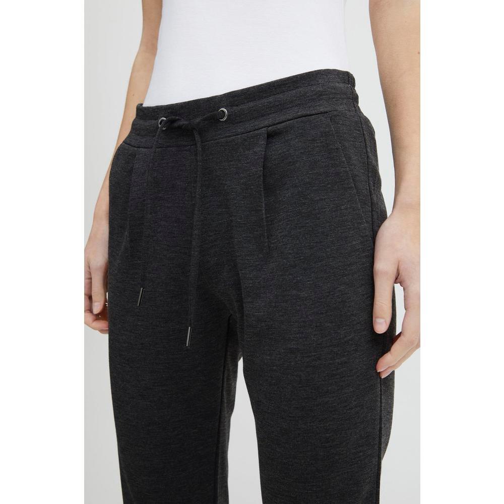 ICHI Gray Polyester Pant IC-13338700138-IT38|XS
