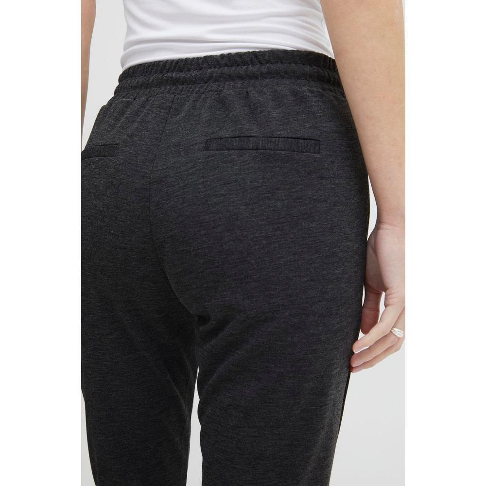 ICHI Gray Polyester Pant IC-13338700138-IT38|XS