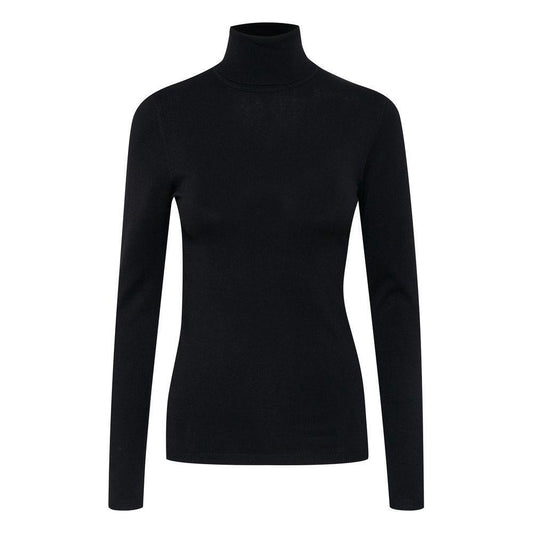 ICHI Black Viscose Turtleneck IC-13338900009-XL