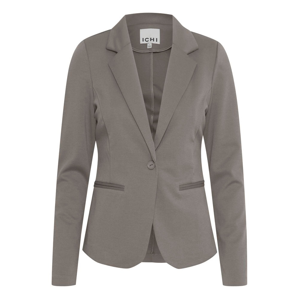 ICHI Gray Polyester Blazer IC-13339202205-IT40|S
