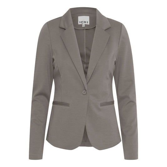ICHI Gray Polyester Blazer IC-13339202205-IT40|S