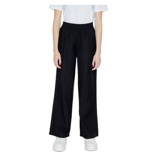 Jacqueline De Yong Black Viscose Jeans & Pant