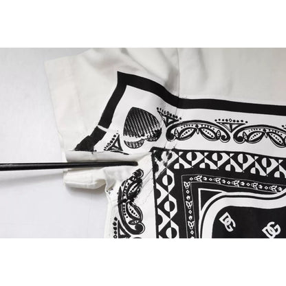 Dolce & Gabbana White Bandana Print Cotton Short Sleeves T-shirt