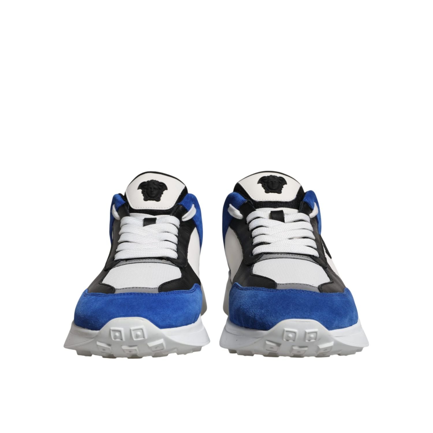 Versace Multicolor Canvas Quad Fabric Medusa Low Top Sneakers Shoes