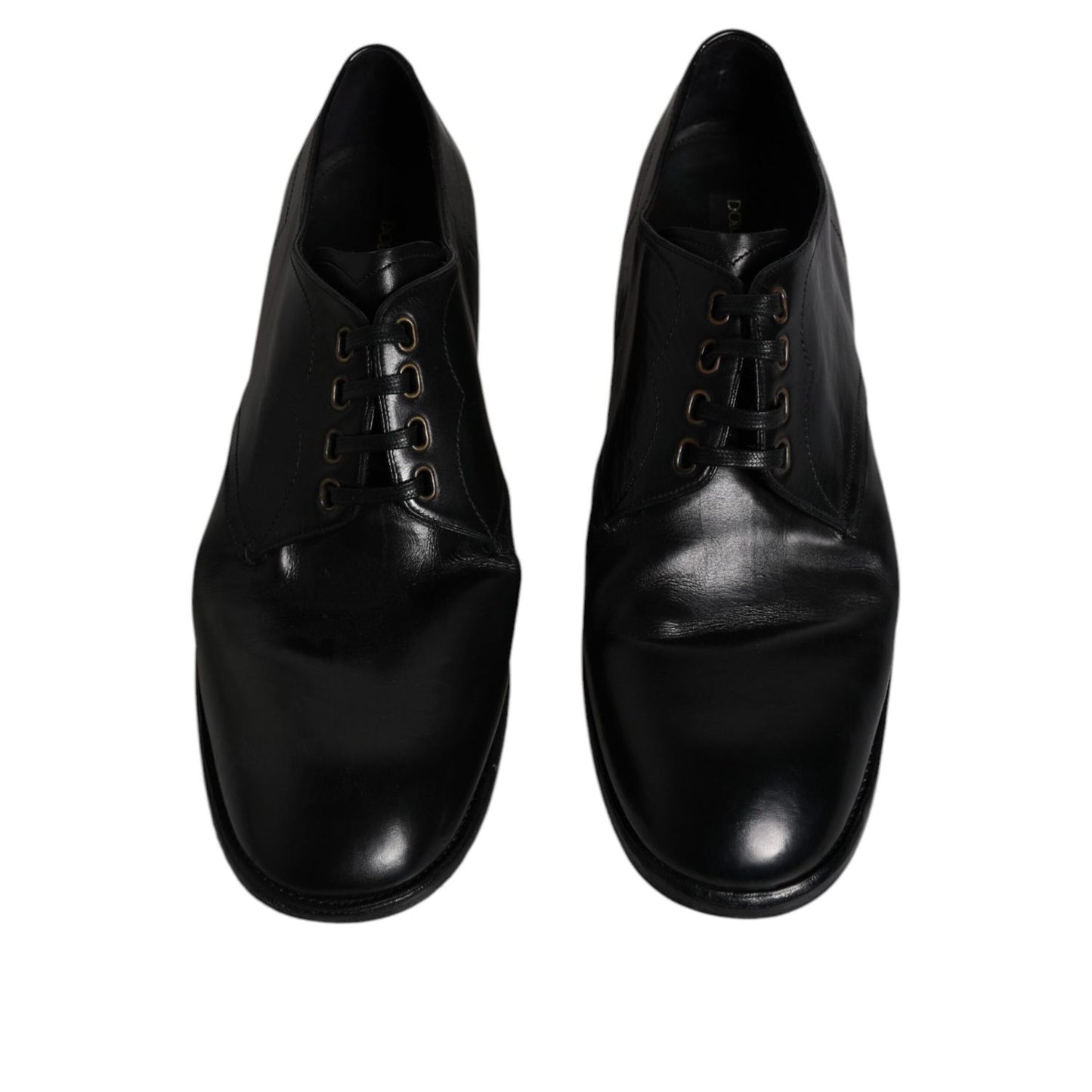 Dolce & Gabbana Black Leather Derby Formal Men Dress Shoes