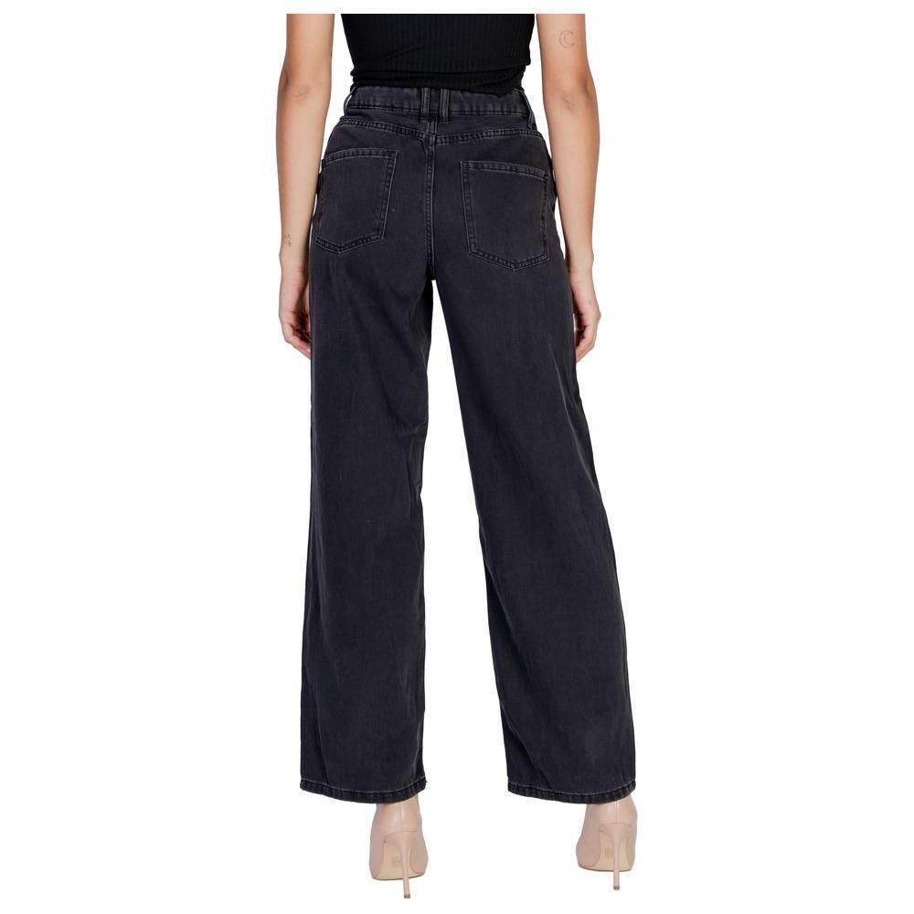 Jacqueline De Yong Black Cotton Relaxed Fit Jean JA-14839800009-M/32