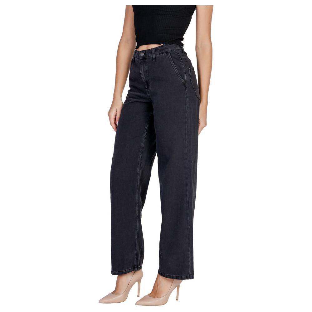 Jacqueline De Yong Black Cotton Relaxed Fit Jean JA-14839800009-M/32