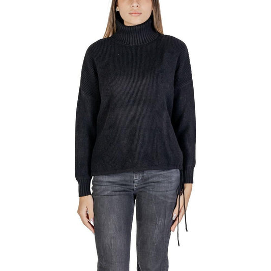 Sandro Ferrone Black Viscose Turtleneck SA-15618300009-S/M
