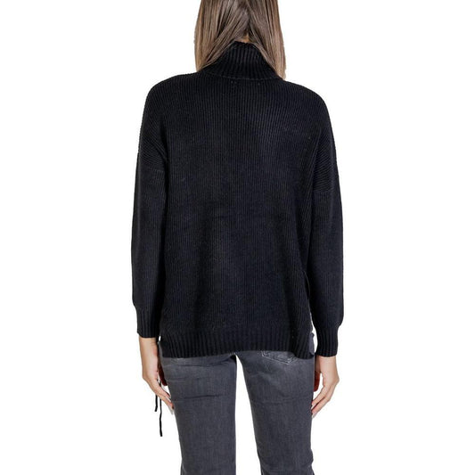 Sandro Ferrone Black Viscose Turtleneck SA-15618300009-S/M