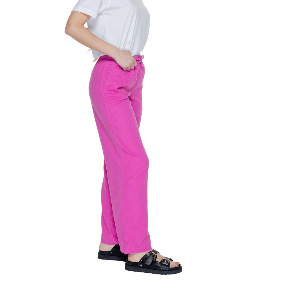 Only Pink Linen Casual Pants