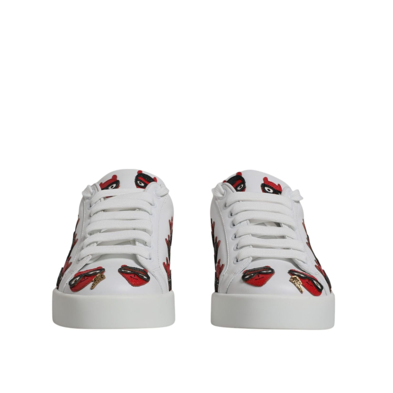 Dolce & Gabbana White Devil Face Portofino Sneakers Shoes
