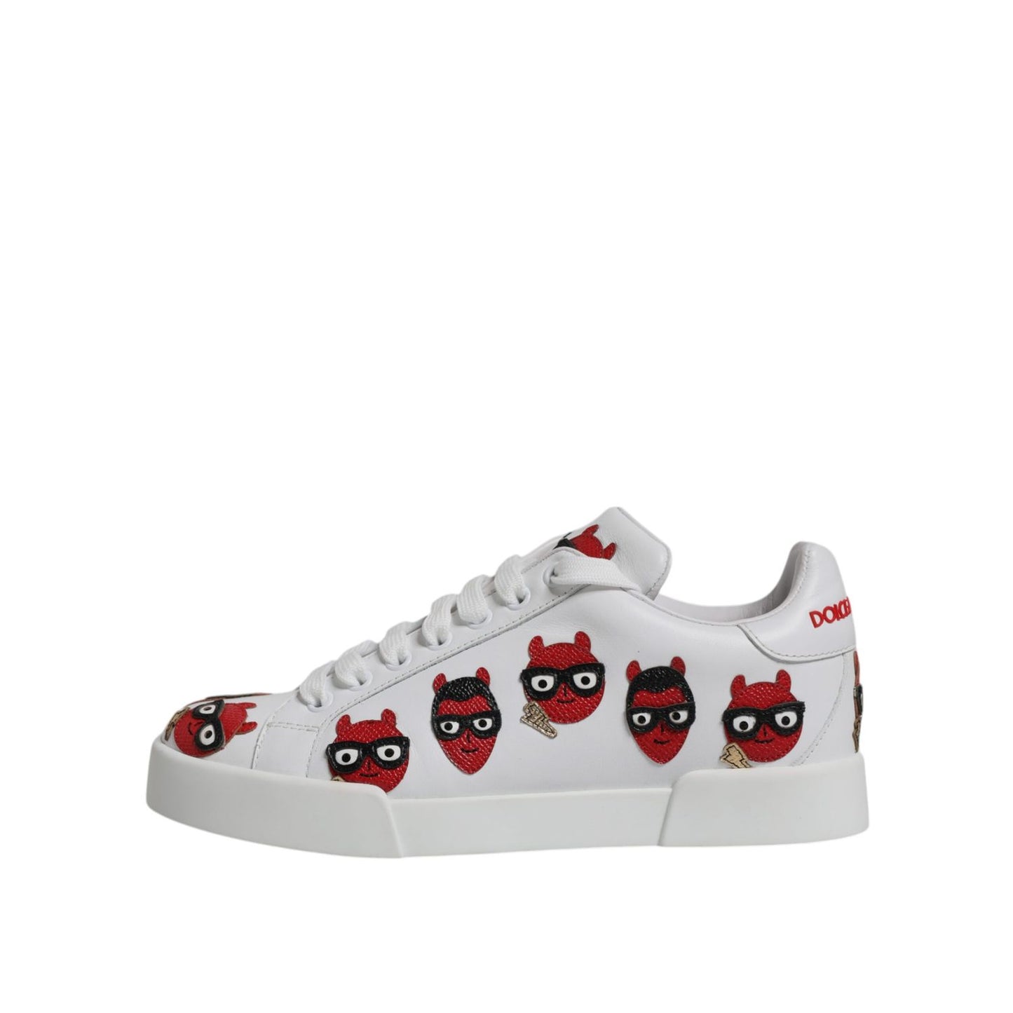 Dolce & Gabbana White Devil Face Portofino Sneakers Shoes