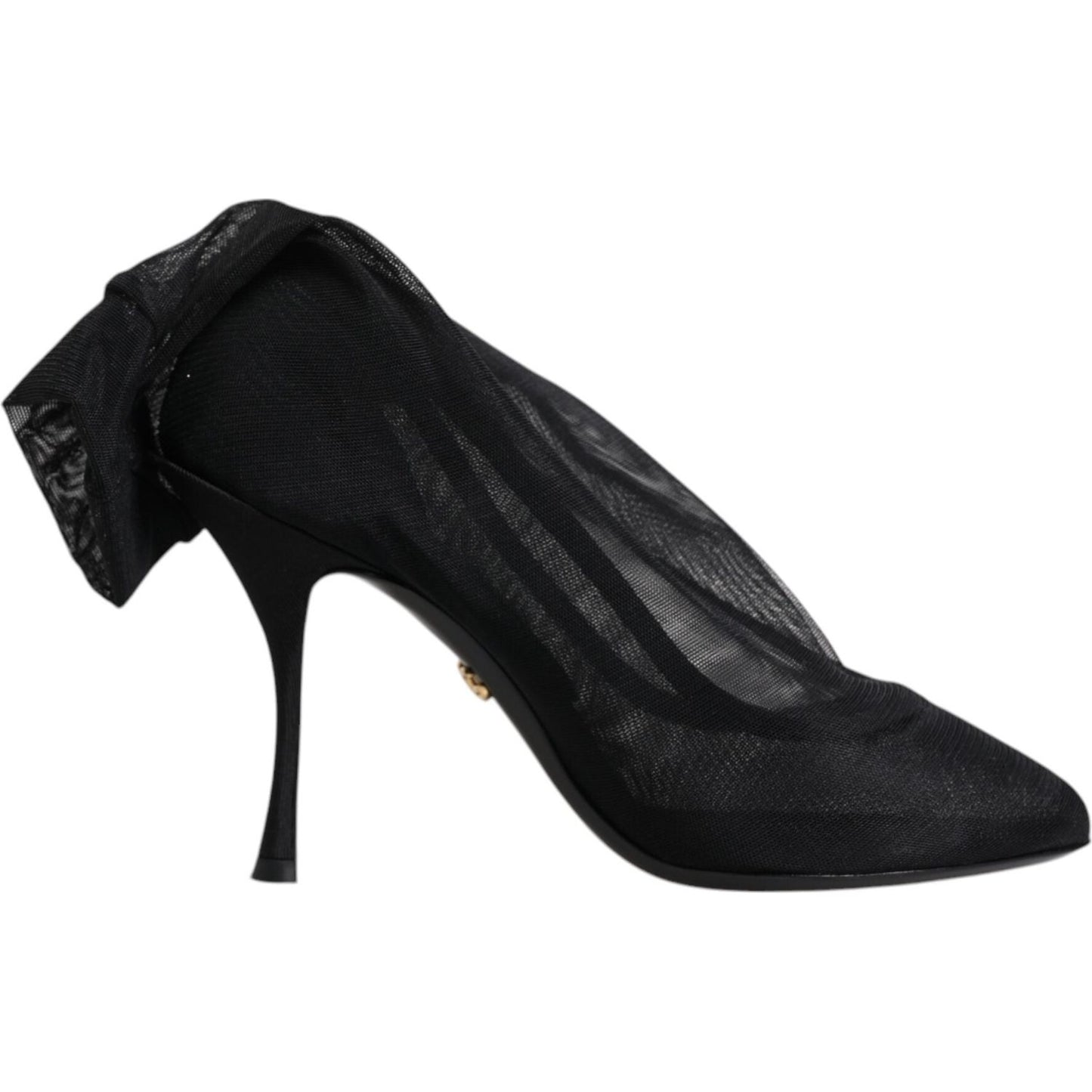 Dolce & Gabbana Black Silk Stretch Mesh Sock Boots Shoes LA11994-36.5