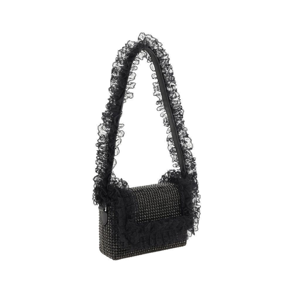 Self-Portrait Crystal Lace Shoulder Bag SESS25CK301BBLACKBB