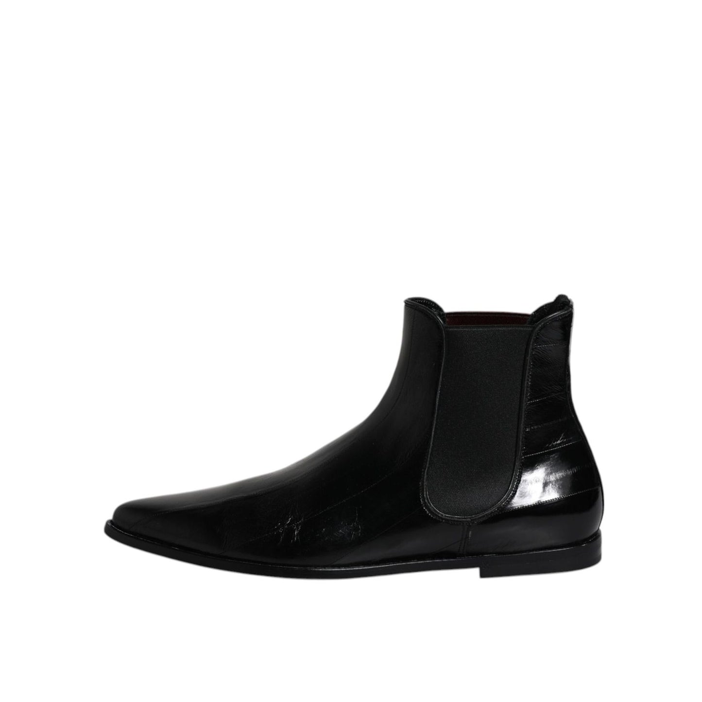 Dolce & Gabbana Black Leather Chelsea Men Ankle Boots Shoes