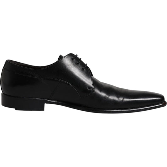 Dolce & Gabbana Black Leather Derby Men Formal Dress Shoes