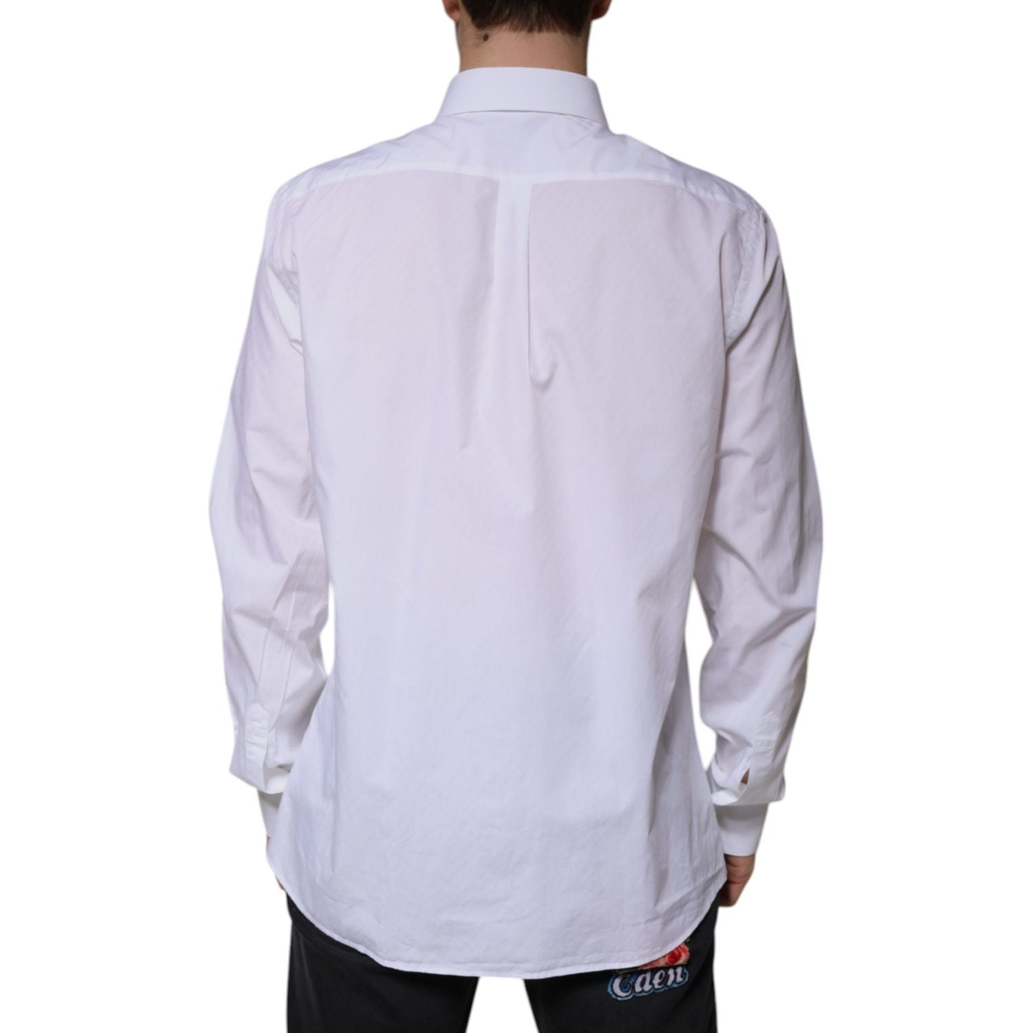 Dolce & Gabbana White Cotton Long Sleeve MARTINI Dress Shirt