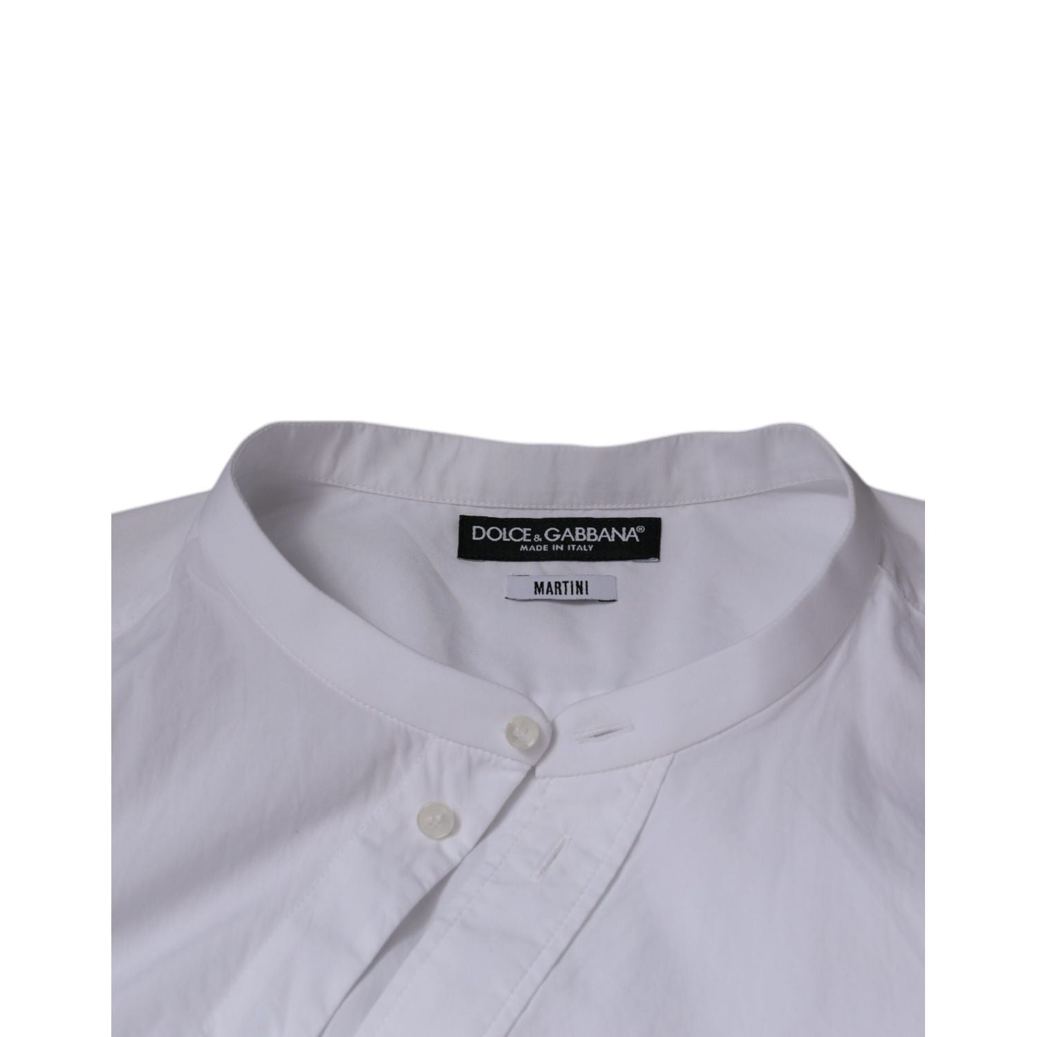 Dolce & Gabbana White Cotton Slim Fit MARTINI Dress Shirt
