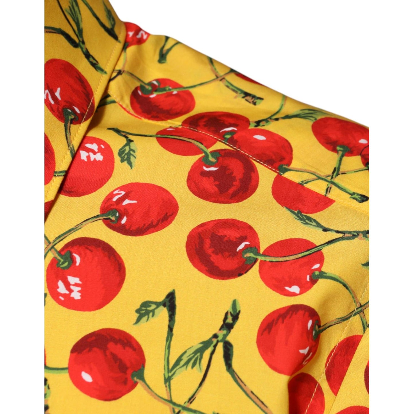 Dolce & Gabbana Yellow Cherry Cotton MARTINI Dress Shirt