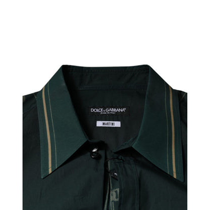 Dolce & Gabbana Green Logo Long Sleeve MARTINI Casual Shirt